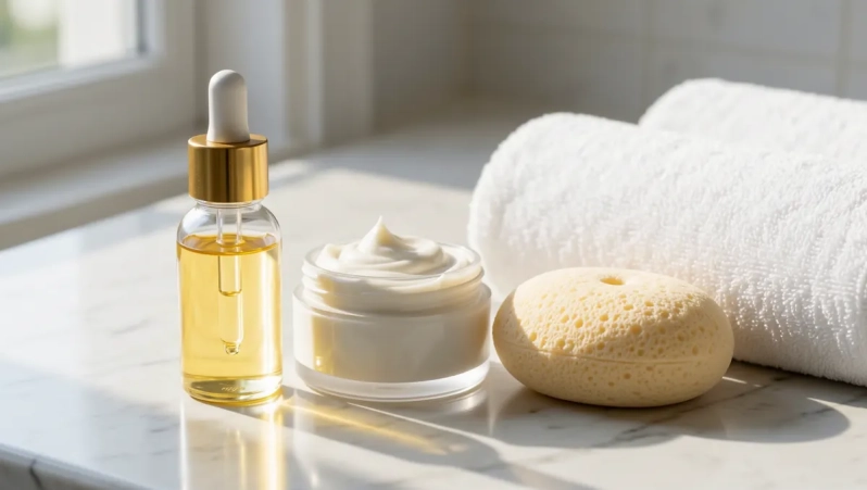 Rutina de exfoliación e hidratación para una piel sana